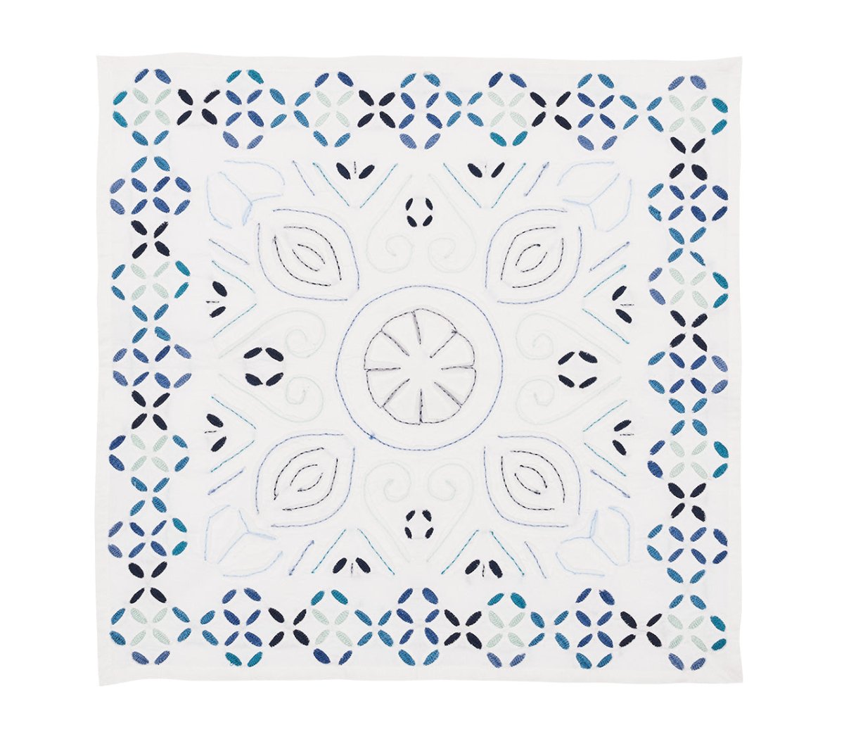 Malta Napkin in White & Blue by Kim Seybert at Fig Linens and Home 6