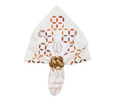 Malta Napkin in White & Brown, Set of 4 by Kim Seybert at Fig Linens and Home 1