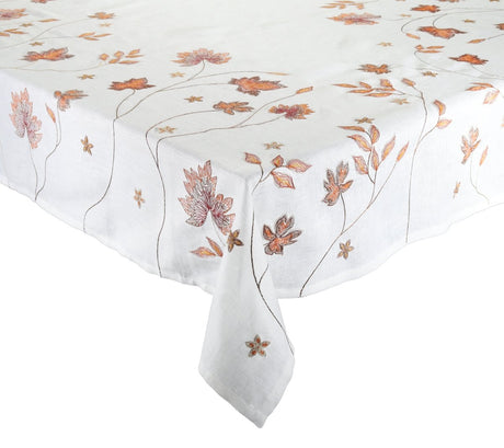 Maple Hues Tablecloth in White & Multi Kim Seybert | Thanksgiving Table 1