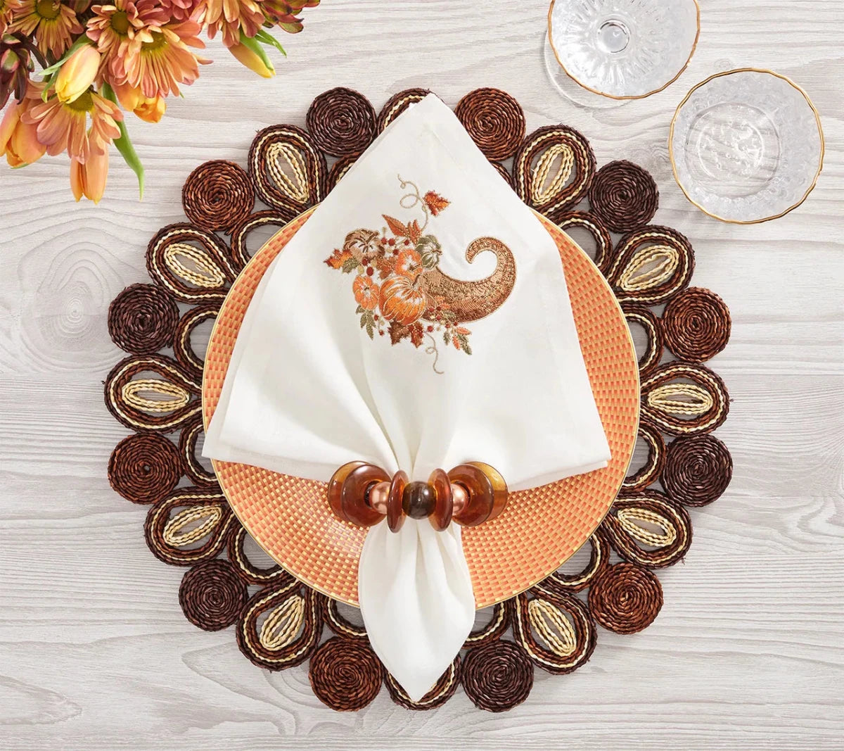 Marisol Brown/Natural Placemat Detail 5 | Kim Seybert at Fig Linens and Home