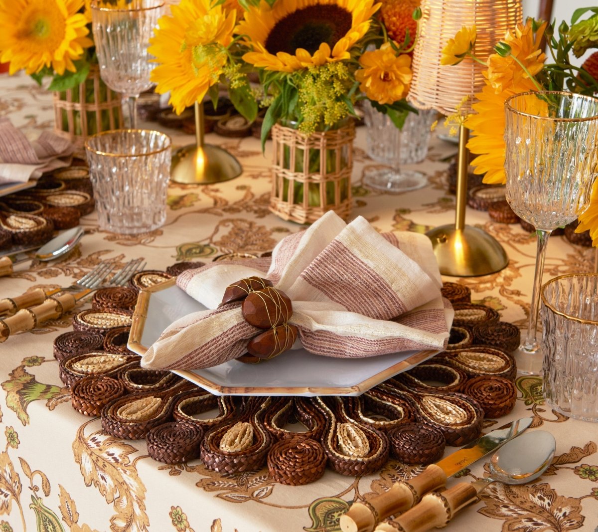 Marisol Brown/Natural Placemat Detail 6 | Kim Seybert at Fig Linens and Home