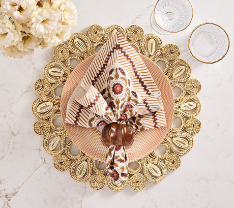 Marisol Placemat in Ivory & Natural Set of 4 by Kim Seybert - Lifestyle at Fig Linens and Home 2