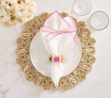 Marisol Placemat in Ivory & Natural Set of 4 by Kim Seybert - Lifestyle at Fig Linens and Home 3