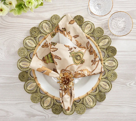 Marisol Ivory/Sage Placemat Detail 3 | Kim Seybert at Fig Linens and Home