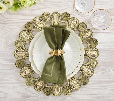 Marisol Ivory/Sage Placemat Detail 5 | Kim Seybert at Fig Linens and Home