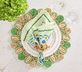 Marisol Placemat in Natural & Green Set of 4 by Kim Seybert - Lifestyle at Fig Linens and Home 3