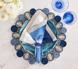 Marisol Placemat in Navy & Blue Set of 4 by Kim Seybert - Lifestyle at Fig Linens and Home 1