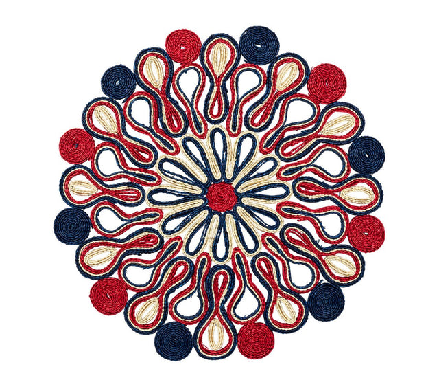 Marisol Placemat in Red, White & Blue Set of 4 by Kim Seybert at Fig Linens and Home