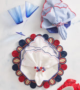 Marisol Placemat in Red, White & Blue Set of 4 by Kim Seybert - Patriotic Table Linens 6