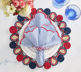 Marisol Placemat in Red, White & Blue Set of 4 by Kim Seybert - Patriotic Table Linens 4
