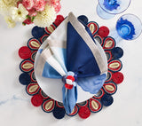 Marisol Placemat in Red, White & Blue Set of 4 by Kim Seybert - Patriotic Table Linens 1