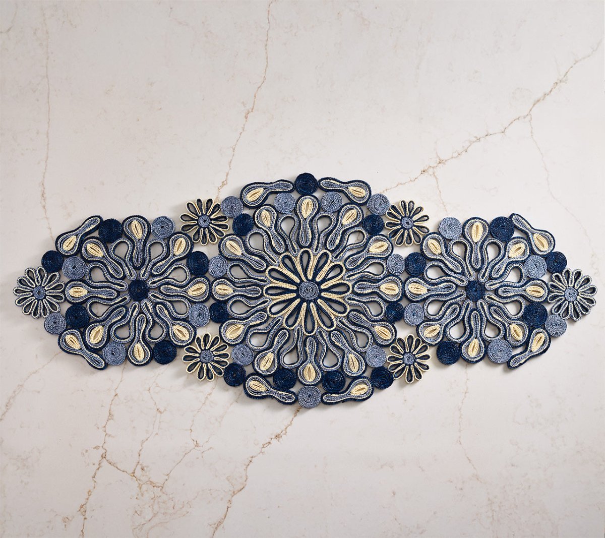 Marisol Runner in Blue & Natural by Kim Seybert at Fig Linens and Home 3