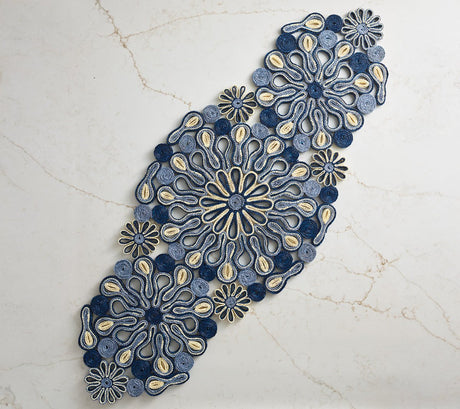 Marisol Runner in Blue & Natural by Kim Seybert at Fig Linens and Home 2
