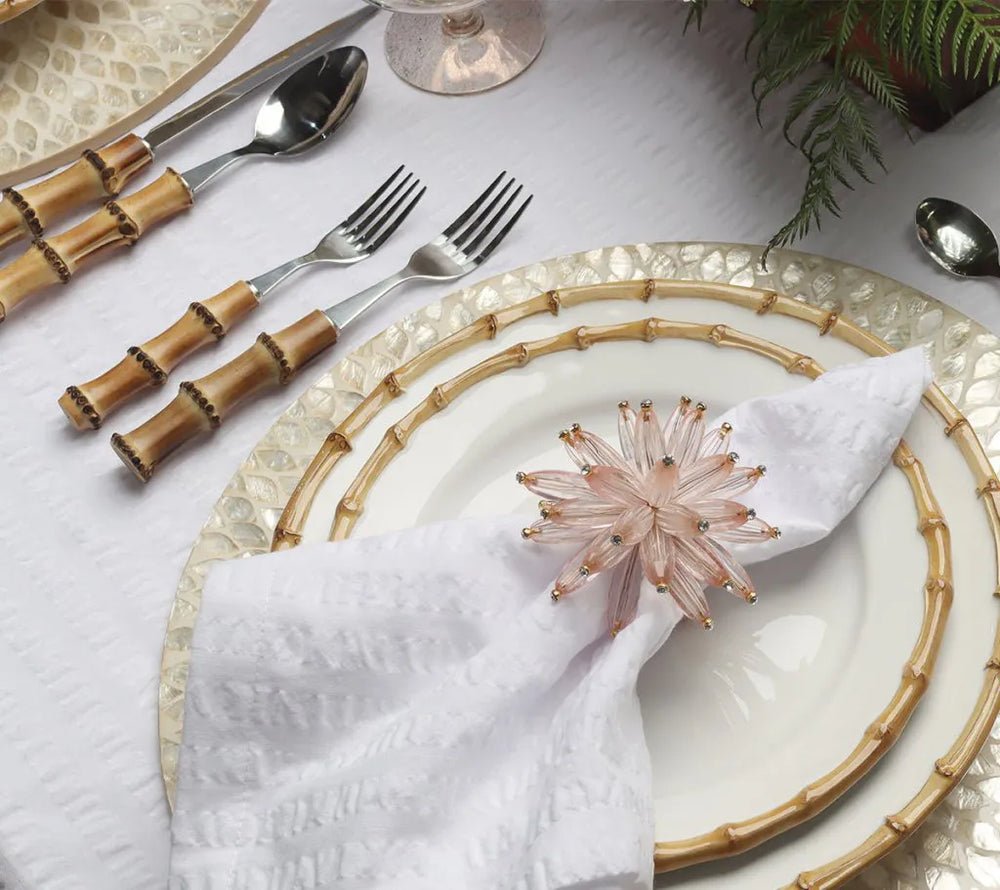 Marquis Placemat in Champagne Set of 4 by Kim Seybert - Lifestyle 3 at Fig Linens and Home
