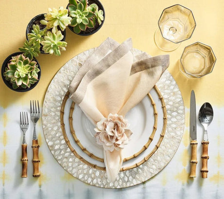 Marquis Placemat in Champagne Set of 4 by Kim Seybert - Lifestyle 1 at Fig Linens and Home