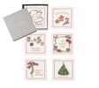 Merry and Bright Cocktail Napkins Set of 6 by Kim Seybert White/Red/Green 6"L x 6"W x 0.1"H - Set of 6 at FIG LINENS AND HOME 3