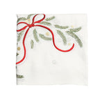Merry and Bright Tablecloth in White, Red & Green Kim Seybert - Folded