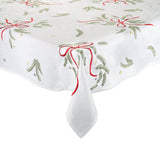 Merry and Bright Tablecloth in White, Red & Green Kim Seybert