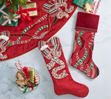 Merry Garland Tree Skirt in Red, Green & Gold Kim Seybert at Fig Linens and Home 3