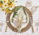 Mira Napkin in Green & Pink by Kim Seybert at Fig Linens and Home - Lifestyle 2