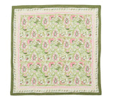 Mira Napkin in Green & Pink by Kim Seybert at Fig Linens and Home - Open Flat
