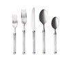 Mirage 5-Piece Place Setting in White & Silver by Kim Seybert at Fig Linens and Home - View 1