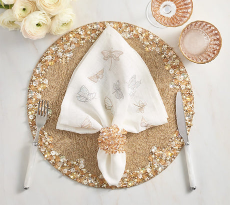 Monarch Garden in White & Iridescent by Kim Seybert - Lifestyle at Fig Linens and Home
