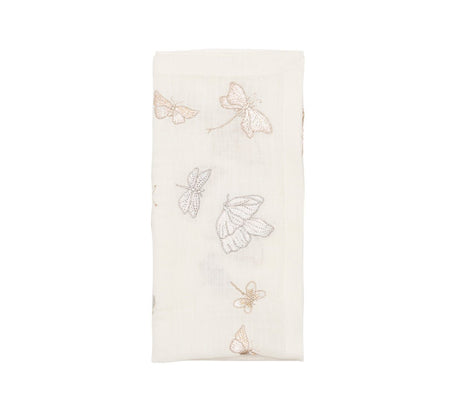 Monarch Garden in White & Iridescent by Kim Seybert - Folded View at Fig Linens and Home