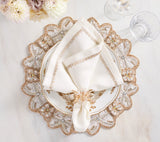 Monarch Placemat in Champagne & Crystal Set of 2 by Kim Seybert at Fig Linens and Home - 3