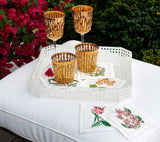 Kim Seybert Orchid Cocktail Napkins Set of 6 at Fig Linens and Home - Lifestyle 1