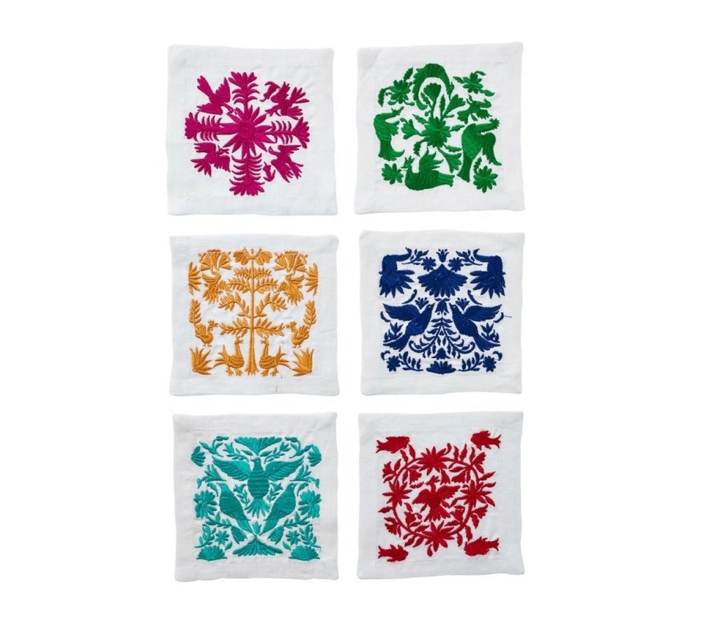 Otomi Cocktail Napkin in Multi, Set of 6 in a Gift Box by Kim Seybert at Fig Linens and Home 3