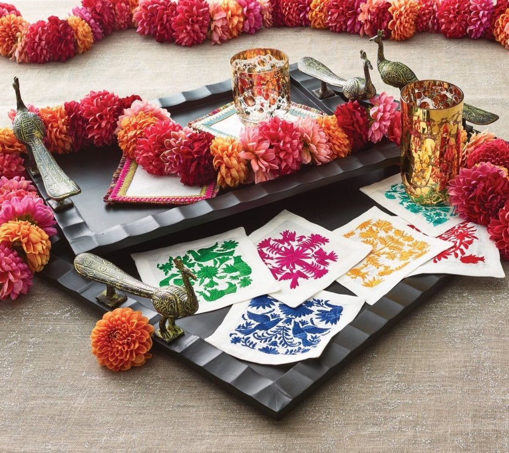 Otomi Cocktail Napkin in Multi, Set of 6 |  Kim Seybert at Fig Linens and Home Lifestyle
