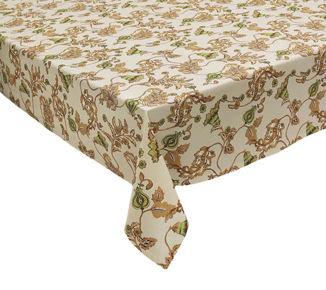 Paisley Vine Beige/Multi Table Cloth | Kim Seybert at Fig Linens and Home