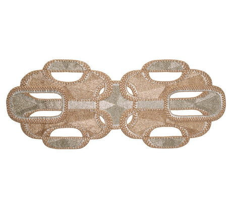 Palisade Table Runner in Gold Silver Kim Seybert Figlinensandhome 1