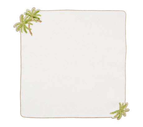 Kim Seybert Palmera Napkins Green and Gold - Set of 4 at Fig Linens and Home - View 4