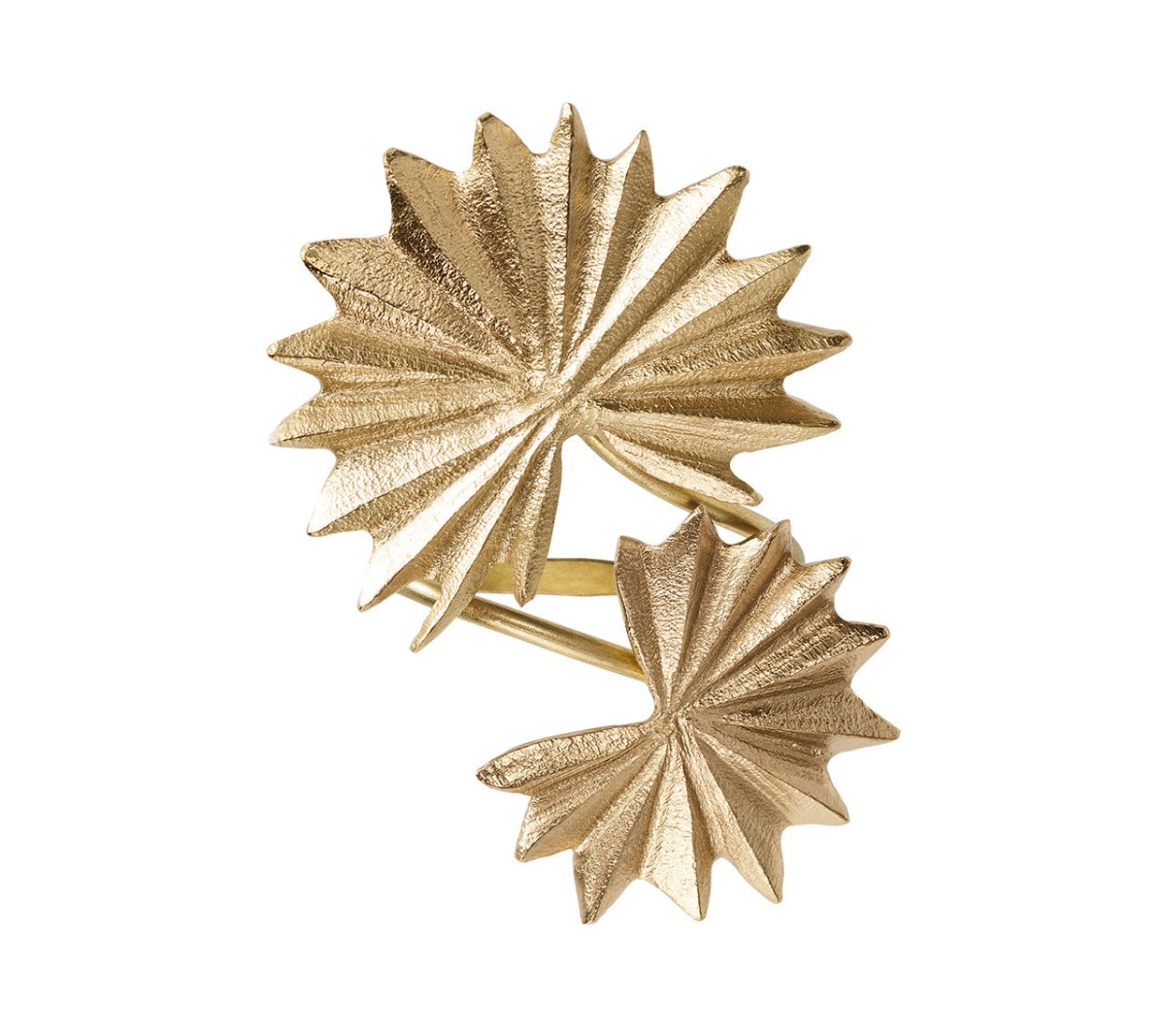 Palmera Napkin Ring in Gold | Kim Seybert Tropical Napkin Rings at Fig Linens and Home 2