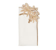 Palmera Napkins in White, Natural & Gold Set of 4 by Kim Seybert at Fig Linens and Home - View 1