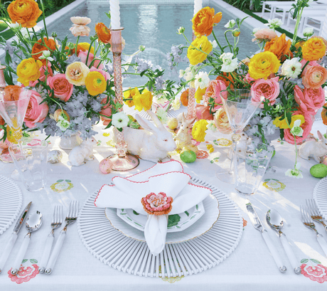 Pareo Napkin Ring in Pink & Orange by Kim Seybert at Fig Linens and Home 1