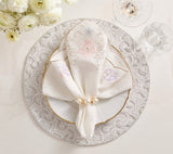 Pearl Drift Napkin Ring in Pearl & Gold Set of 4 by Kim Seybert at Fig Linens and Home 3
