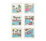 Pool Day Cocktail Napkins Set of 6 in Gift Box by Kim Seybert at Fig Linens and Home - View 3