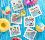 Pool Day Cocktail Napkins Set of 6 in Gift Box by Kim Seybert at Fig Linens and Home - View 2