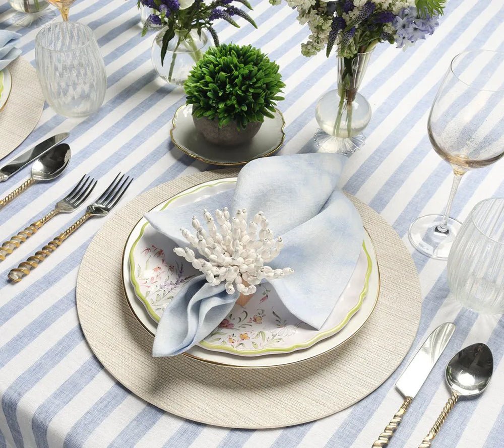 Portofino Placemat in Natural Set of 4 by Kim Seybert - Lifestyle at Fig Linens and Home