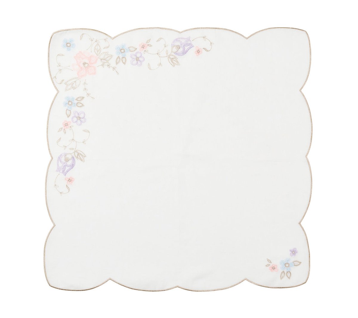 Printemps Napkin in White & Multi Set of 4 by Kim Seybert at Fig Linens and Home 2