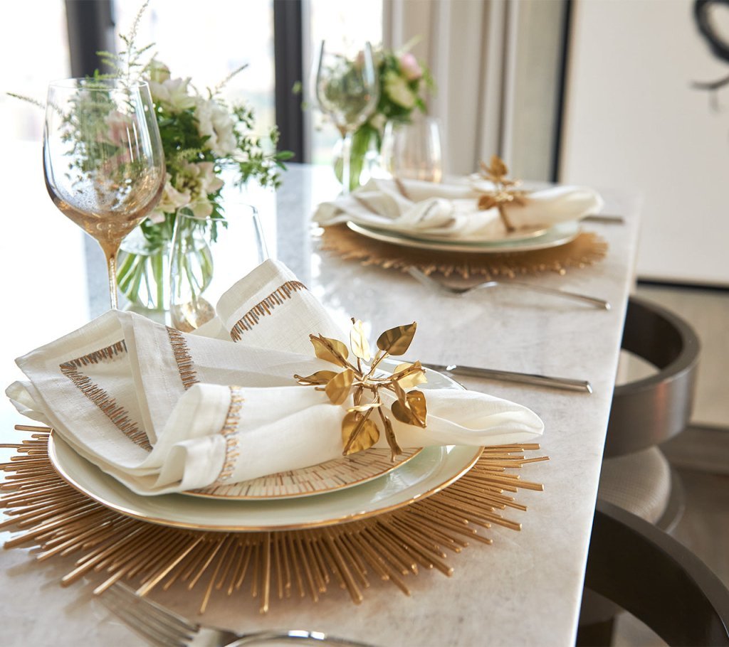 Radiate Charger in Gold Set of 4 by Kim Seybert GOLD 14.5"L x 14.5"W x 0.5"H Charger - Set of 4 at FIG LINENS AND HOME 4