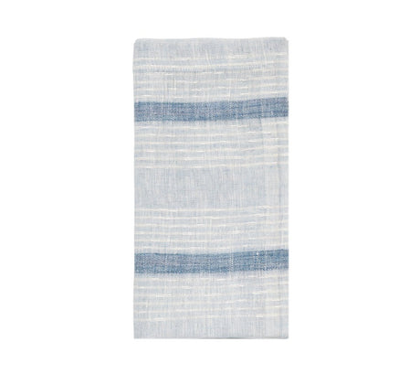 Ribbon Stripe Cloth Napkins in Ivory & Blue Set of 4 | Kim Seybert at Fig Linens and Home 2