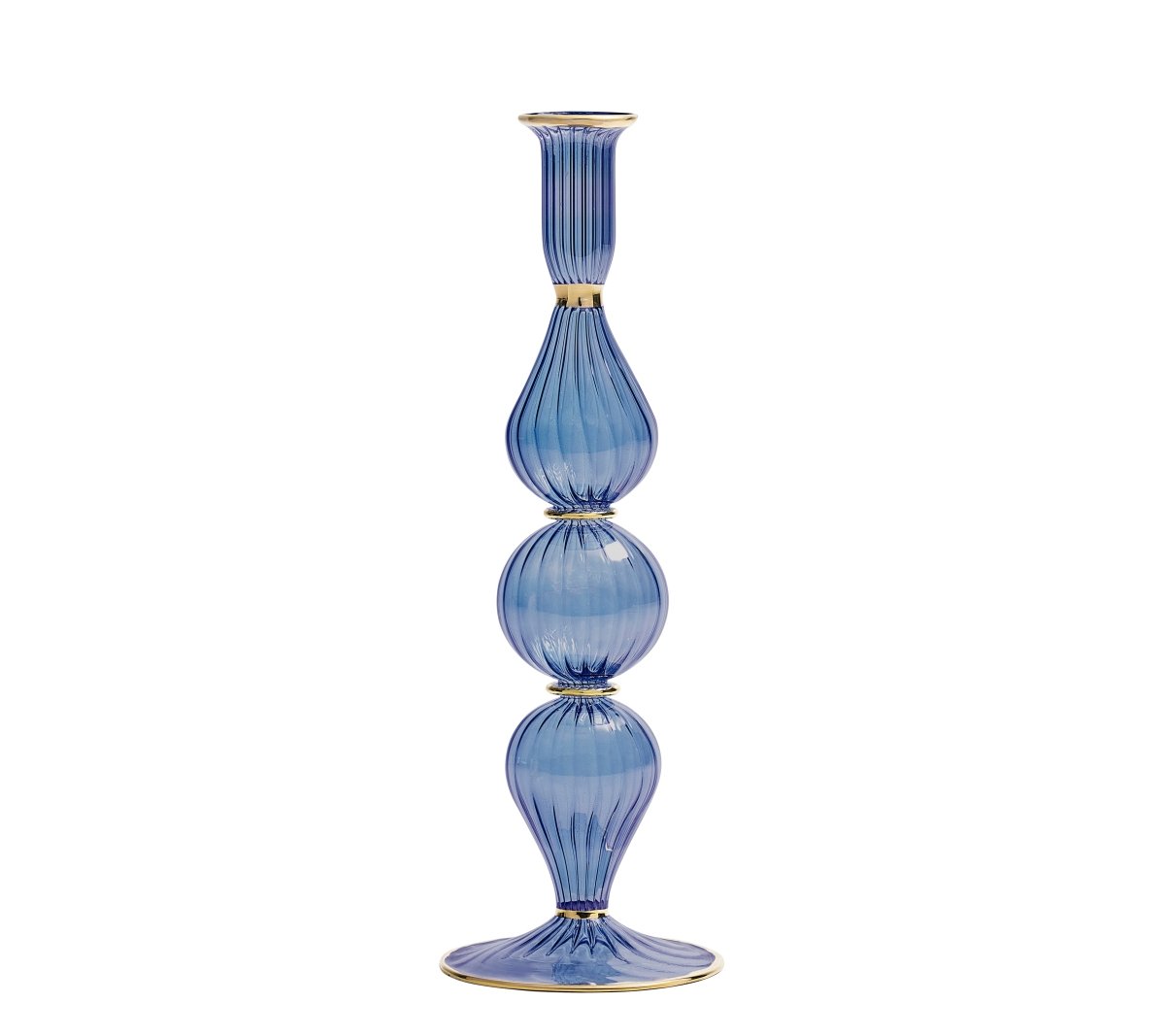 Ripple Candle Holder in Blue by Kim Seybert at Fig Linens and Home