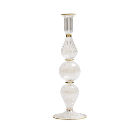 Ripple Clear Candlestick Detail 2 | Kim Seybert at Fig Linens and Home
