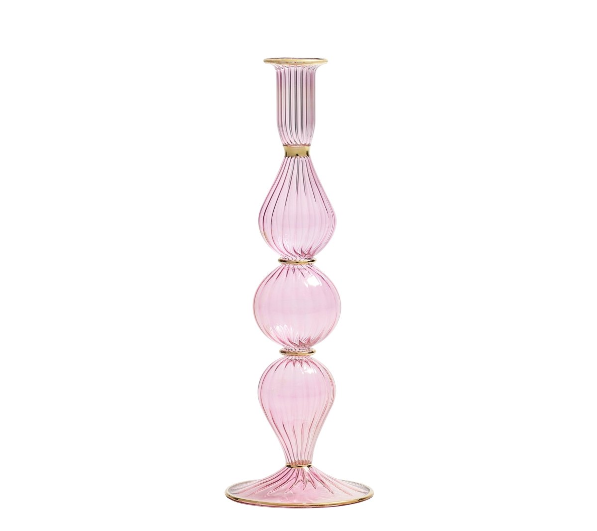 Ripple Candle Holder in Pink by Kim Seybert at Fig Linens and Home