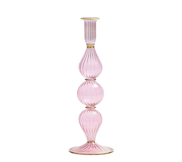 Ripple Candle Holder in Pink by Kim Seybert at Fig Linens and Home