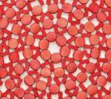 Round Bamboo Placemat in Coral Set of 4 by Kim Seybert - Detail at Fig Linens and Home 1